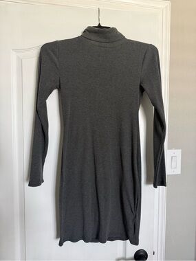 Old Navy Charcoal Ribbed Turtleneck Long Sleeve Dress- M-NWOT